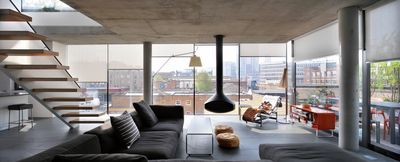 Systèmes stores enrouleurs, SG 4930, Multiscreen 1-10%, Room shot "Bateman's Row Penthouse Apartment", London, United Kingdom
