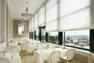 Vouwgordijnsystemen, SG 2360, Colorama 1, Room shot "Hotel Chateau Gütsch", Lucerne, Switzerland