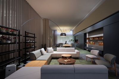 Elektrisch bediende gordijnsystemen, SG 5600, Colorama 1, UFOU Showroom, Shanghai, China